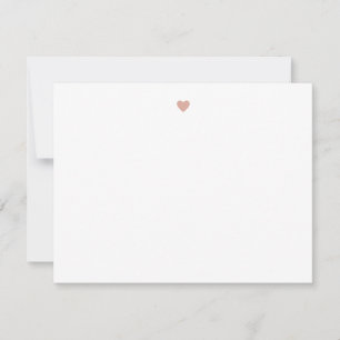 Carte De Correspondance Simple minimaliste Blush Pink Heart Stationery Chi