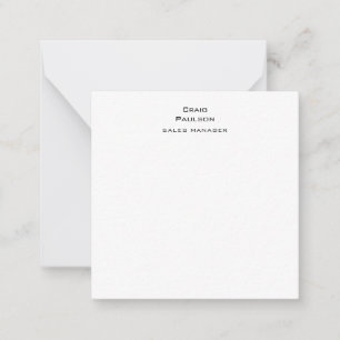 Carte De Correspondance Simple minimaliste noir et blanc classique