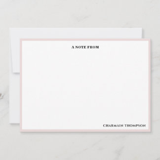 Carte De Correspondance Simple minimaliste rose blanc
