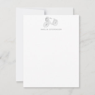 Carte De Correspondance Simple minimaliste Vélo Nom de la papeterie person