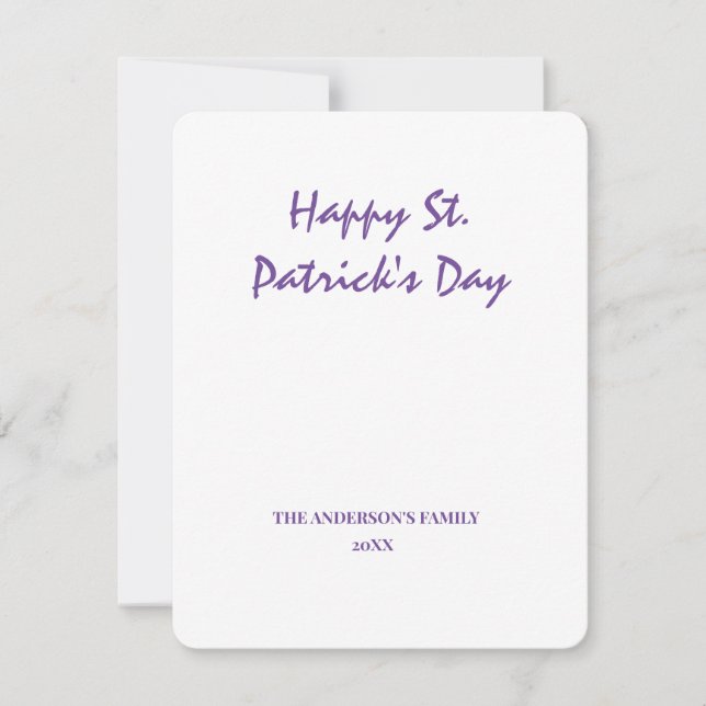 Carte De Correspondance simple minimum ajouter votre texte st. patricks da (Devant)