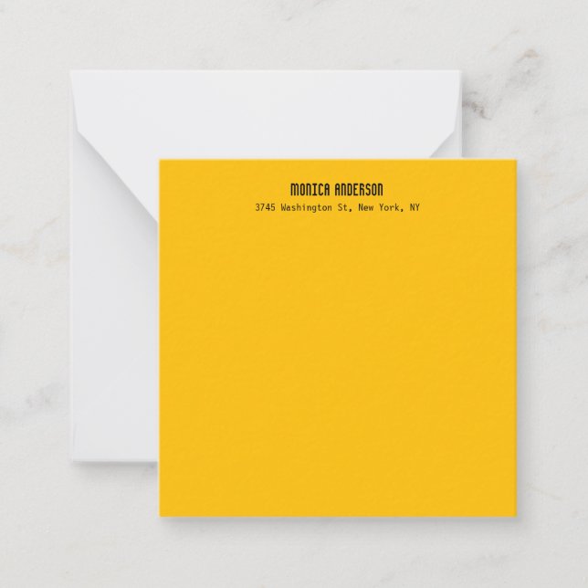 Carte De Correspondance Simple Modern Plain Professional Amber Yellow (Devant)