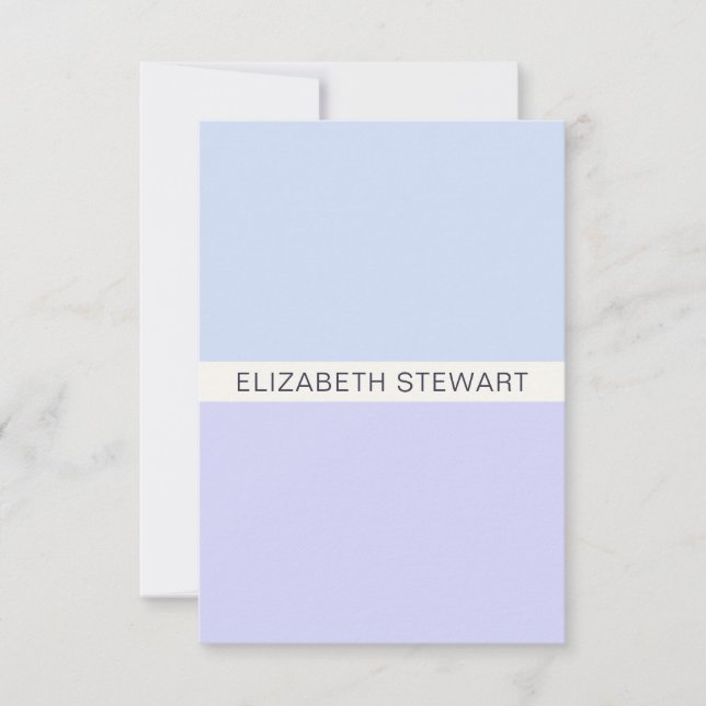 Carte De Correspondance Simple Moderne Bleu Clair et Lavande Professionnel (Devant)