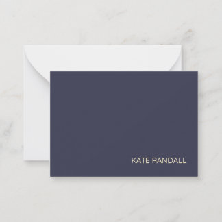 Carte De Correspondance Simple moderne bleu marine