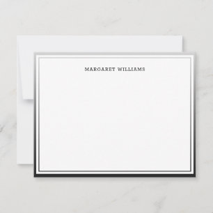 Carte De Correspondance Simple Moderne Bordure Ombrée Noir Professionnel