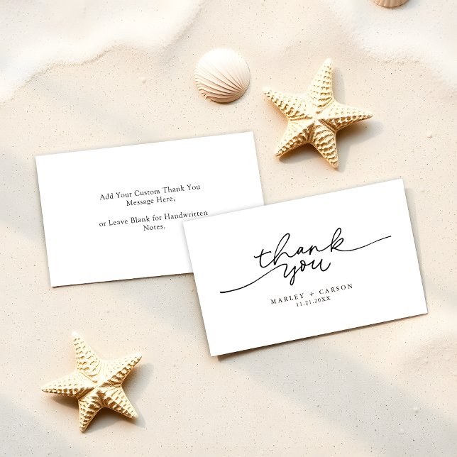 Carte De Correspondance Simple moderne calligraphie Mariage Budget Merci (Créateur téléchargé)