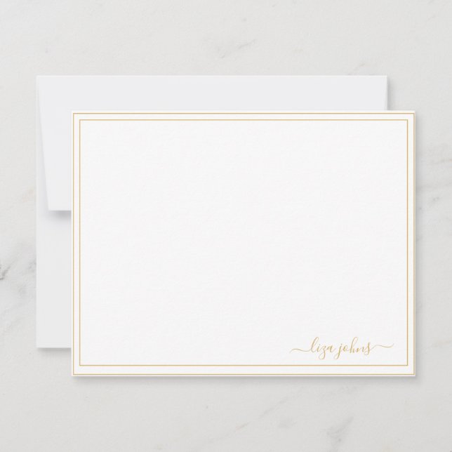 Carte De Correspondance Simple Moderne Écriture Dorée Professionnelle  (Devant)
