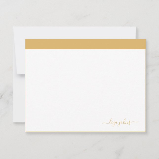 Carte De Correspondance Simple Moderne Écriture Professionnelle Dorée  (Devant)