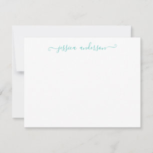 Carte De Correspondance Simple moderne Girly Classic Blue Script