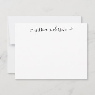 Carte De Correspondance Simple moderne Girly Classic noir Gris Script
