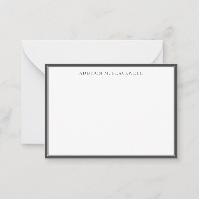 Carte De Correspondance Simple moderne gris blanc professionnel (Devant)