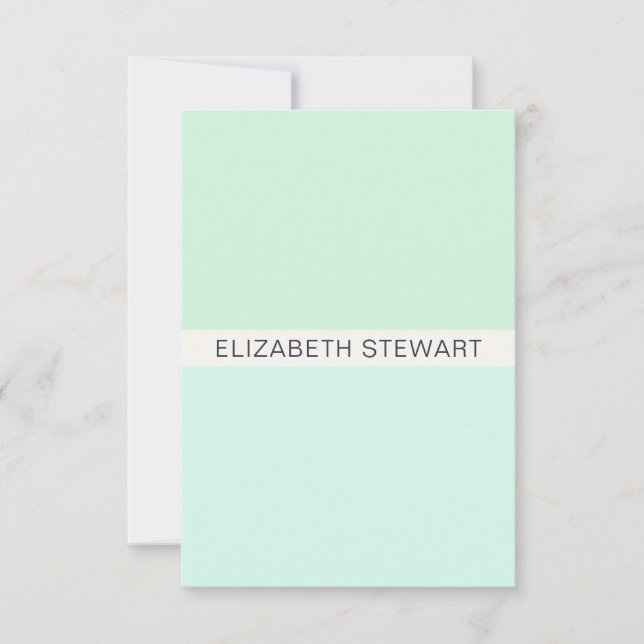 Carte De Correspondance Simple moderne Mint Green et Aqua Professional (Devant)
