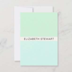 Carte De Correspondance Simple moderne Mint Green et Aqua Professional