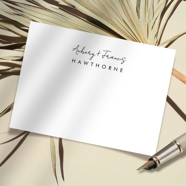 Carte De Correspondance Simple moderne Monogramme Couple Mariage papeterie (Créateur téléchargé)