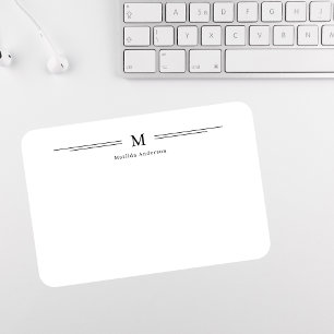 Carte De Correspondance Simple moderne Nom du monogramme Famille Formel