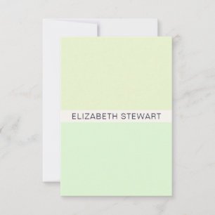 Carte De Correspondance Simple Moderne Vert Clair Professionnel
