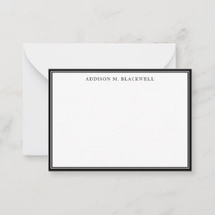 Carte De Correspondance Simple Noir Blanc Professionnel