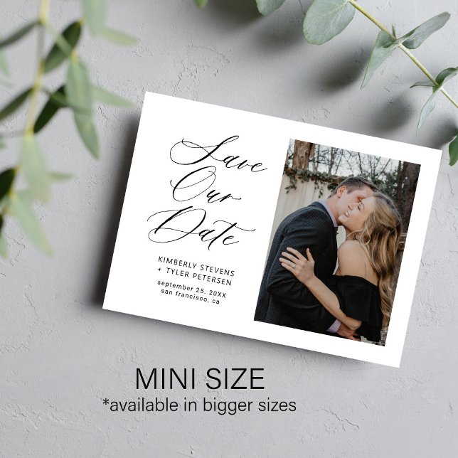 Carte De Correspondance Simple photo chic élégant mariage de script enregi (Créateur téléchargé)