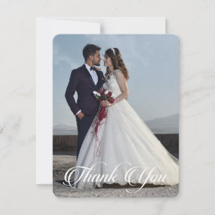 Carte De Correspondance Simple Photo de mariage Ajoutez votre message Merc