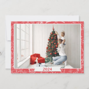 Carte De Correspondance Simple Photo Rouge et Blanc
