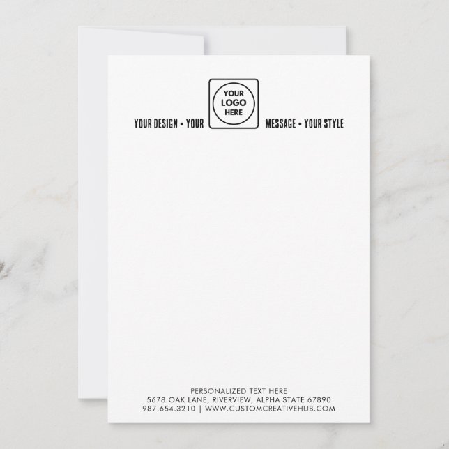 Carte de correspondance simple pour la marque de l (Devant)