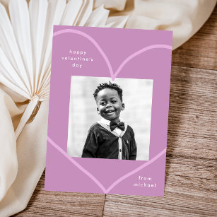 Carte De Correspondance Simple Purple Heart Classroom Valentine's Day Card