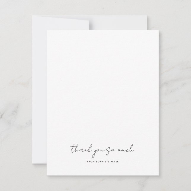 Carte De Correspondance Simple remerciement de mariage moderne  (Devant)