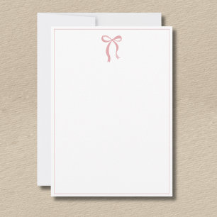 Carte De Correspondance Simple rose roseau liseré mince Sans texte