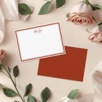 Simple Rouge Écarlate Minimaliste Monogramme Deux 