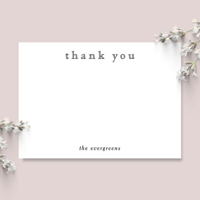 Carte De Correspondance Simple Thank You Family Name Stationery (Créateur téléchargé)
