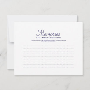 Carte De Correspondance Simple Typographie Souvenirs Photo Mémorial Répons