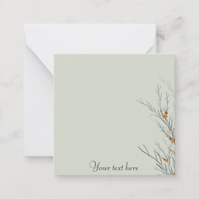Carte De Correspondance Simple verdure vert sauge  (Devant)