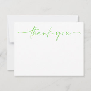 Carte De Correspondance Simple Vert & Blanc Remerciement Minimaliste Moder