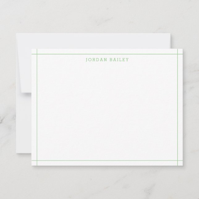 Carte De Correspondance Simple Vert Sage Géométrique Moderne Professionnel (Devant)