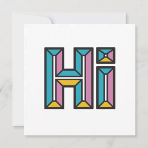 Carte De Correspondance Simplement dire Hi Flat Note Card en rose, bleu, o