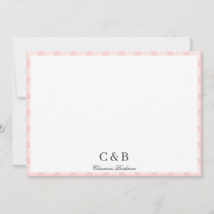 Carte De Correspondance Simples rayures roses minimalistes