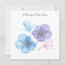 Simplicité florale bleue et rose Pensée pour toi