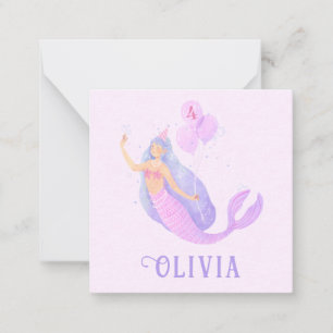 Carte De Correspondance Sirène sous la mer Anniversaire Fête de l'âge de l