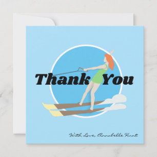 Carte De Correspondance Ski nautique de style vintage