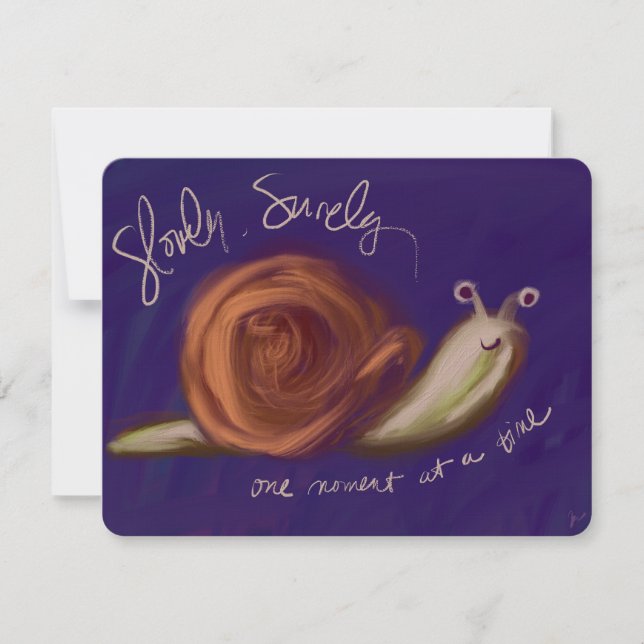 Carte De Correspondance Slowly, Surely Oil Painted Snail Notecard (Devant)