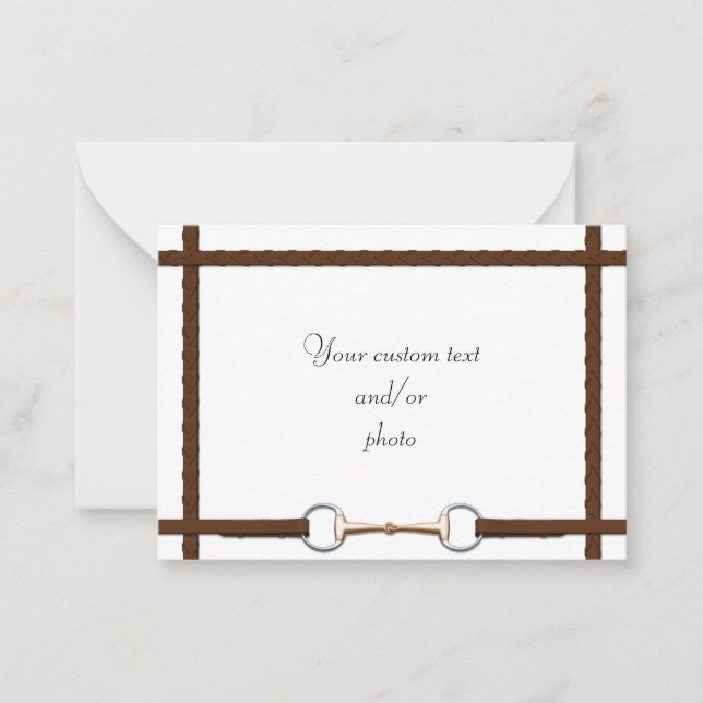 Carte De Correspondance Snaffle Bit & Laced Reins Equestre Cheval Photo (Devant)