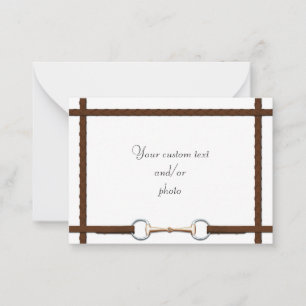 Carte De Correspondance Snaffle Bit & Laced Reins Equestre Cheval Photo