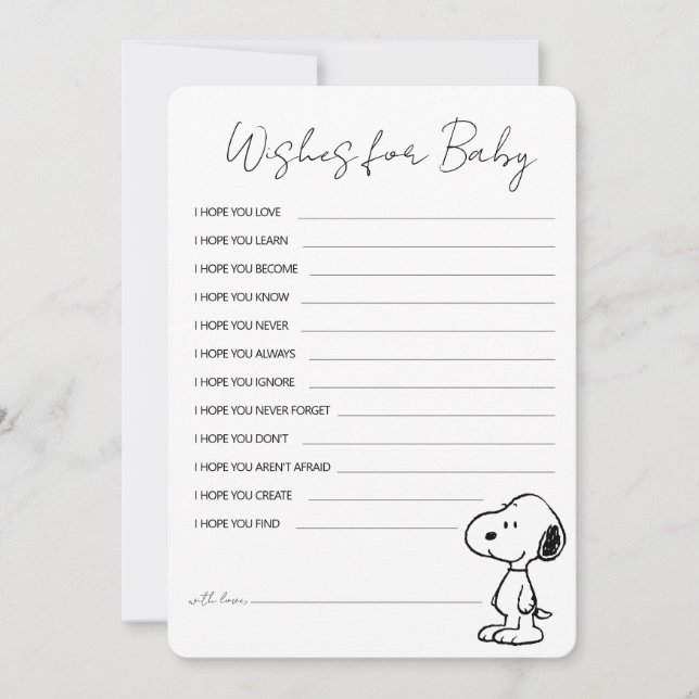 Carte De Correspondance Snoopy d'arachides - Bébé Sprinkle Wives for Baby (Devant)