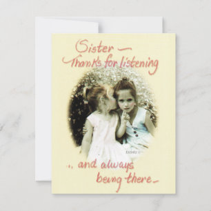 Carte De Correspondance Soeur, Merci D'Avoir Écouté La Photo