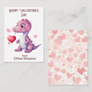 Carte De Correspondance Soirée de la Saint Valentin des enfants Dinosaur