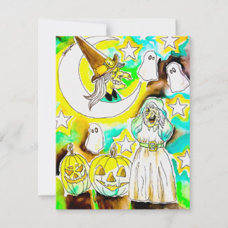 Carte De Correspondance Sorcière amusante d'Halloween