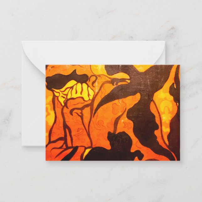 Carte De Correspondance Sorcière d'Halloween avec un chat noir (Devant)