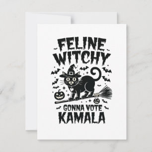 Carte De Correspondance Sorcière Féline Va Voter Kamala Halloween 