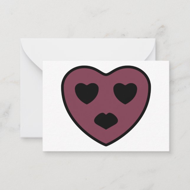 Carte De Correspondance Sortie visage coeur (Devant)