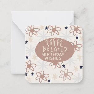 Carte De Correspondance Souhaits d'anniversaire tardifs